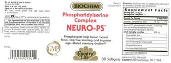 Country Life Biochem Phosphatidylserine Complex Neuro-PS - supplement