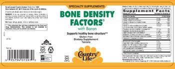 Country Life Bone Density Factors With Boron - supplement