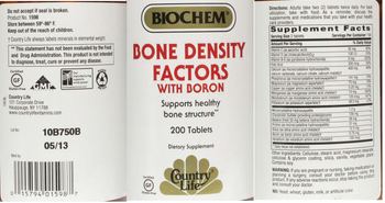 Country Life Bone Density Factors With Boron - supplement