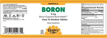 Country Life Boron 6 mg - supplement
