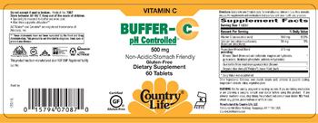 Country Life Buffer-C pH Controlled 500 mg - 