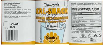 Country Life Cal-Snack Calcium With Magnesium Vanilla/Orange Flavor - supplement