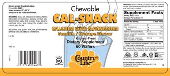 Country Life Cal-Snack Calcium With Magnesium Vanilla/Orange Flavor - supplement