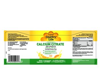 Country Life Calcium Citrate With Vitamin D3 Orange Flavor - supplement