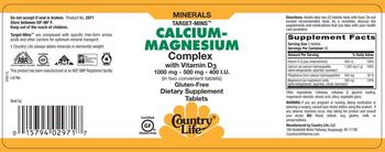 Country Life Calcium-Magnesium Complex With Vitamin D3 - supplement