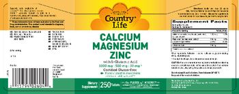 Country Life Calcium Magnesium Zinc - supplement