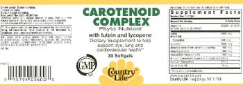 Country Life Carotenoid Complex Phyto-Nutrient With Lutein And Lycopene - supplement to help support eye lung and cardiovascular health