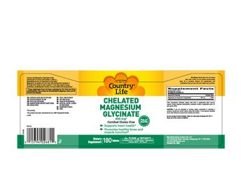 Country Life Chelated Magnesium Glycinate 400 mg - supplement