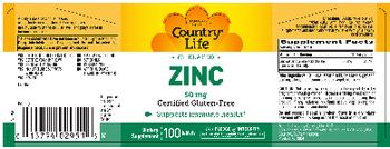 Country Life Chelated Zinc 50 mg - supplement
