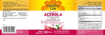 Country Life Chewable Acerola Berry Flavor - supplement