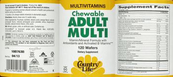 Country Life Chewable Adult Multi - supplement