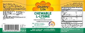 Country Life Chewable L-Lysine 600 mg Tangy Twist Chew - supplement
