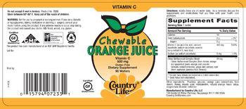 Country Life Chewable Orange Juice Vitamin C 500 mg - supplement