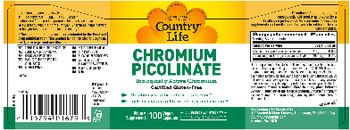 Country Life Chromium Picolinate - supplement