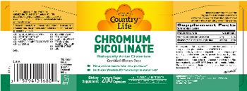 Country Life Chromium Picolinate - supplement