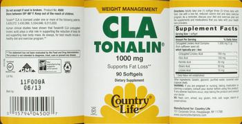 Country Life CLA Tonalin 1000 mg - supplement