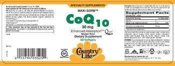 Country Life CoQ10 30 mg - supplement