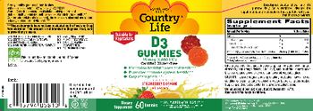 Country Life D3 Gummies 25 mcg (1,000 IU) Strawberry & Orange Flavors - supplement