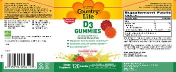 Country Life D3 Gummies 25 mcg (1,000 IU) - supplement