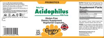 Country Life Dairy-Free Acidophilus With Pectin - supplement