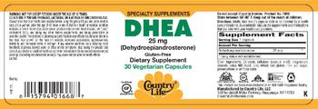 Country Life DHEA 25 mg (Dehydroepiandrosterone) - supplement