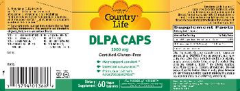 Country Life DLPA Caps 1000 mg - supplement