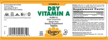 Country Life Dry Vitamin A 10,000 IU - supplement