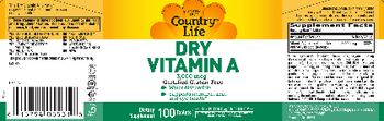 Country Life Dry Vitamin A 3,000 mcg - supplement