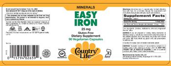 Country Life Easy Iron 25 mg - supplement