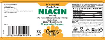 Country Life Flush-Free Niacin 400 mg - supplement