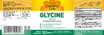 Country Life Glycine 500 mg - supplement