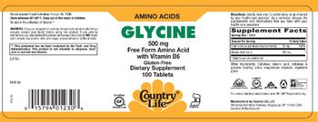 Country Life Glycine 500 mg - supplement