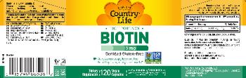 Country Life High Potency Biotin 5 mg - supplement