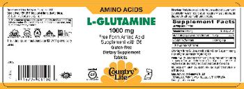 Country Life L-Glutamine 1000 mg - supplement tablets