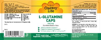 Country Life L-Glutamine Caps 500 mg - supplement