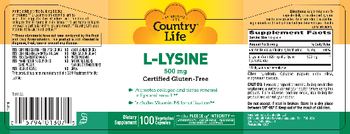 Country Life L-Lysine 500 mg - supplement