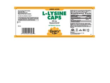 Country Life L-Lysine Caps  500 mg - 