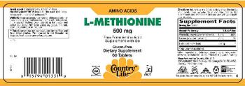 Country Life L-Methionine 500 mg - supplement