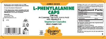 Country Life L-Phenylalanine Caps 500 mg - supplement