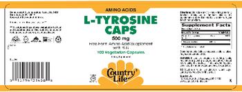Country Life L-Tyrosine Caps 500 mg - supplement