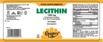 Country Life Lecithin 1200 mg - food supplement