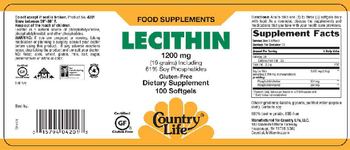 Country Life Lecithin 1200 mg - supplement
