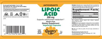 Country Life Lipoic Acid 200 mg - supplement