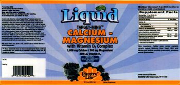 Country Life Liquid Target-Mins Calcium-Magnesium Natural Wild Blueberry Flavor - supplement