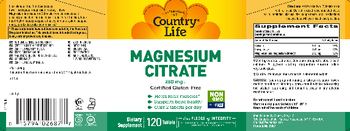 Country Life Magnesium Citrate 250 mg - supplement