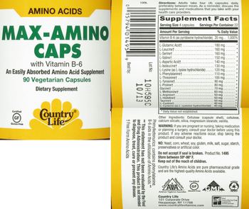 Country Life Max-Amino Caps With Vitamin B6 - supplement