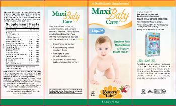 Country Life Maxi Baby Care Liquid  Natural Raspberry Flavor - a multivitamin supplement