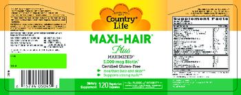 Country Life Maxi-Hair Plus 5,000 mcg Biotin - supplement