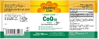 Country Life Maxi-Sorb CoQ10 30 mg - supplement