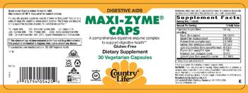 Country Life Maxi-Zyme Caps - supplement
